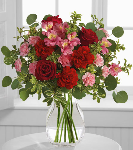 Blooming Belles in a Clear Vase